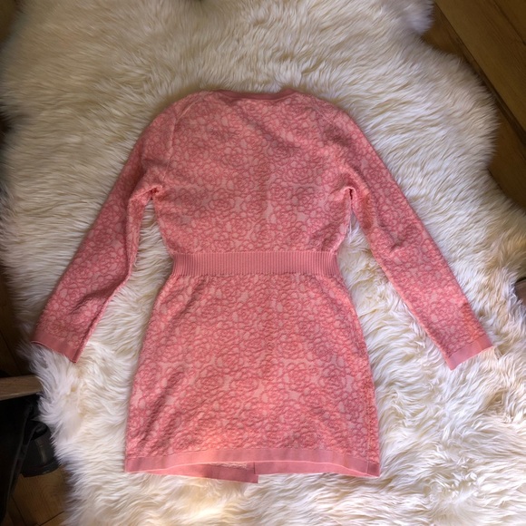 Chanel 2021 floral silk cotton dress cardigan skirt pink 38 - Picture 5 of 11